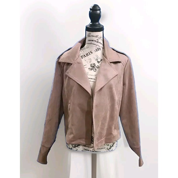 Philosophy Jackets & Blazers - Philosophy Large Double Breasted Mauve Faux Liquid Leather Open Front CL11